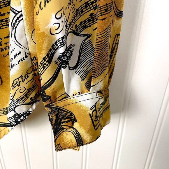 Vintage 1980s classical music graphic print blouse - size large - Picture 3 of 6